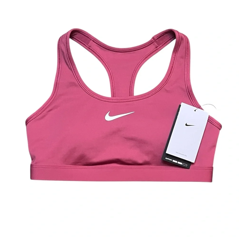 Nike Swoosh Women’s Small Padded Racerback Medium Support Sports Bra Sweet Beet